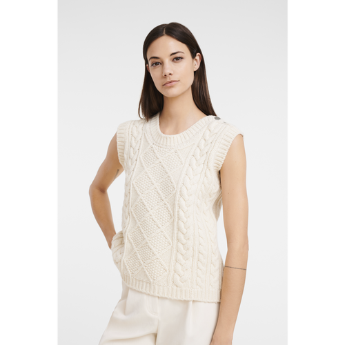 Longchamp Fall-Winter 2022 Collection Wool Women's Tops Beige | 160-GJKUCO