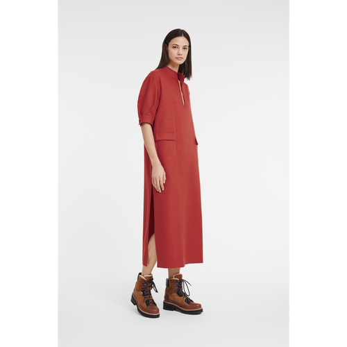 Longchamp Fall-Winter 2022 Collection Wool Women's Dress Orange | 521-PFVBMU