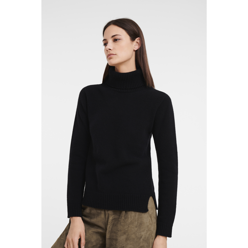 Longchamp Fall-Winter 2022 Collection Wool Women's Sweaters Black | 630-ZSRLXM