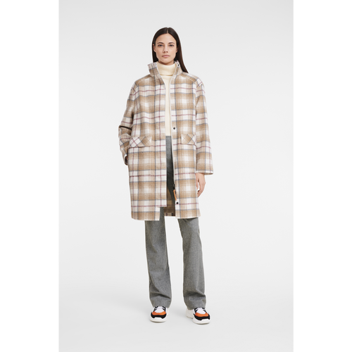 Longchamp Fall-Winter 2022 Collection Wool Women's Coats Beige | 807-VRSOJH