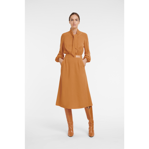 Longchamp Fall-Winter 2022 Collection Wool Women's Dress Orange | 957-IVMBWH