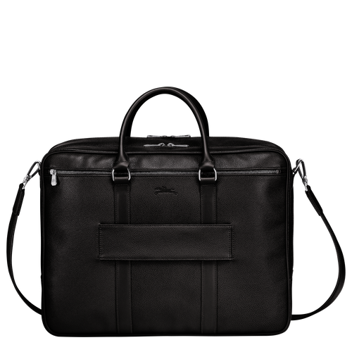 Longchamp Le Foulonné L Leather Men's Briefcase Black | 014-SRTKPY