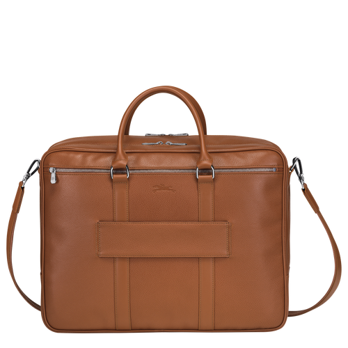 Longchamp Le Foulonné L Leather Men's Briefcase Brown | 954-UMCKED