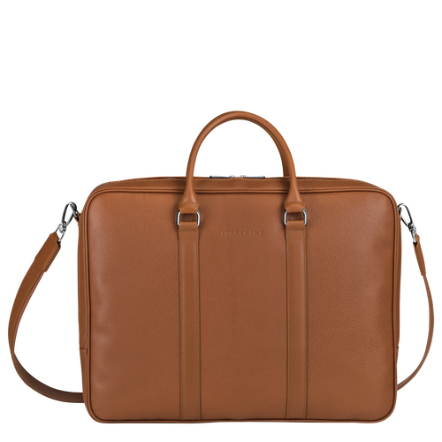 Longchamp Le Foulonné L Leather Men\'s Briefcase Brown | 954-UMCKED