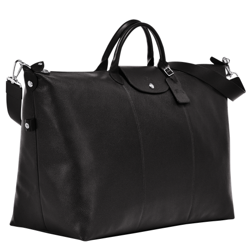 Longchamp Le Foulonné L Leather Men's Travel Bags Black | 102-XFWDKG