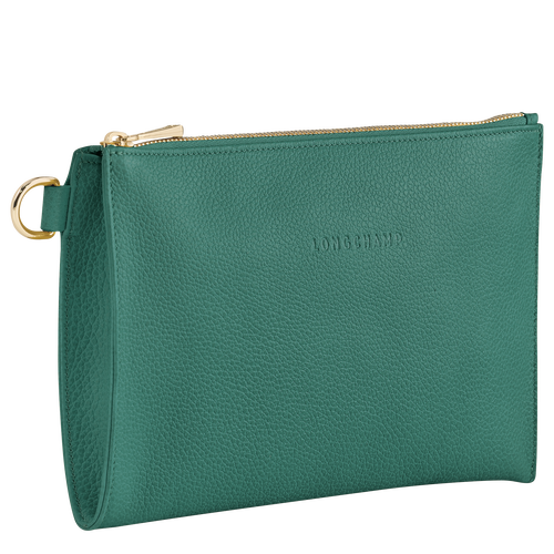 Longchamp Le Foulonné Leather Men's Pouches Green | 390-SDBVYQ