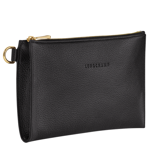 Longchamp Le Foulonné Leather Men's Pouches Black | 407-CHMZIR