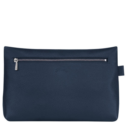 Longchamp Le Foulonné Leather Men's Toiletry Bags Blue | 083-YRATHU