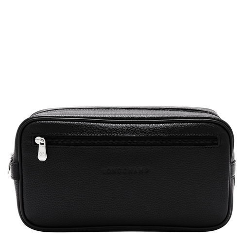 Longchamp Le Foulonné Leather Men\'s Toiletry Bags Black | 253-QGMJLZ