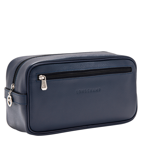 Longchamp Le Foulonné Leather Men's Toiletry Bags Blue | 516-KVGBNR