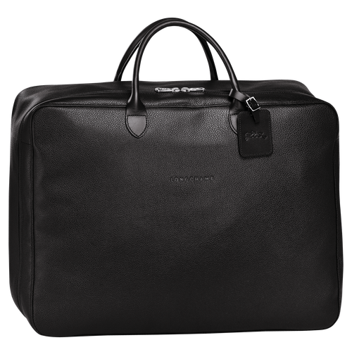 Longchamp Le Foulonné Leather Men\'s Travel Bags Black | 724-APGDRB