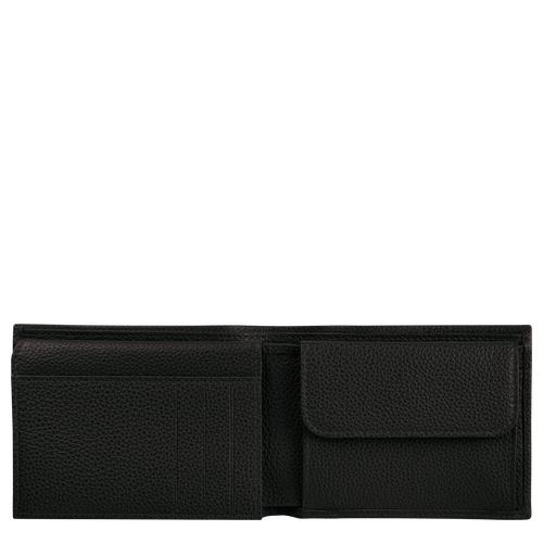 Longchamp Le Foulonné Leather Men's Wallets Black | 087-WIHYKP