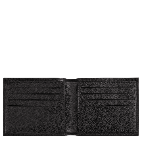 Longchamp Le Foulonné Leather Men's Wallets Black | 126-EKPRCA