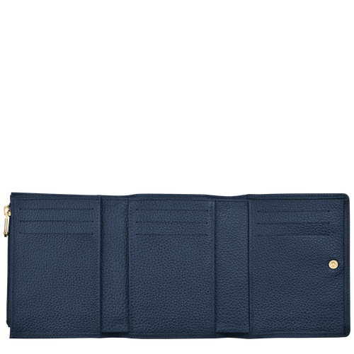 Longchamp Le Foulonné Leather Men's Wallets Blue | 526-GUSDXC