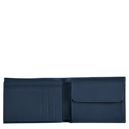 Longchamp Le Foulonné Leather Men's Wallets Blue | 769-CABTIV