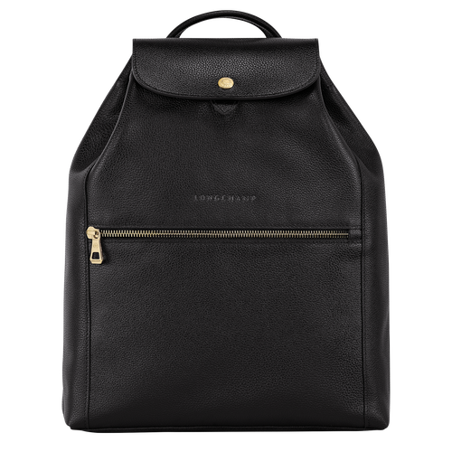 Longchamp Le Foulonné Leather Women\'s Backpacks Black | 280-PVKLDE