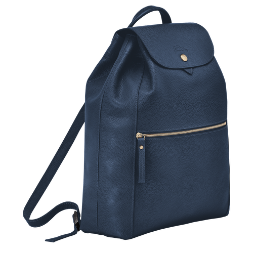 Longchamp Le Foulonné Leather Women's Backpacks Blue | 390-FVLGNA