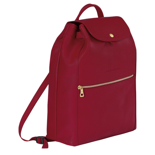 Longchamp Le Foulonné Leather Women's Backpacks Red | 673-PVMKHW