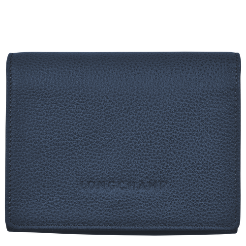 Longchamp Le Foulonné Leather Women\'s Compact Wallets Blue | 206-EXOKNI