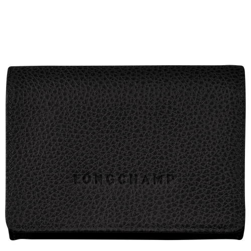 Longchamp Le Foulonné Leather Women\'s Coin Purses Black | 207-NSMCQZ