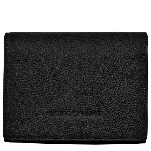 Longchamp Le Foulonné Leather Women\'s Compact Wallets Black | 501-UEQGVS