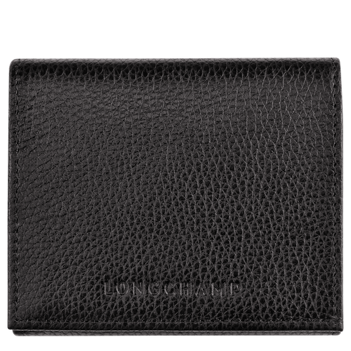 Longchamp Le Foulonné Leather Women\'s Coin Purses Black | 618-KSLVJF