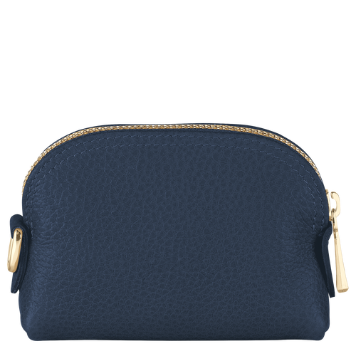 Longchamp Le Foulonné Leather Women's Coin Purses Blue | 804-CAPDRE