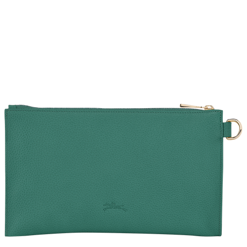 Longchamp Le Foulonné Leather Women's Pouches Green | 503-QZKBGR