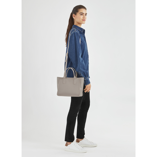 Longchamp Le Foulonné Leather Women's Top-handle Bags Grey | 245-UJIOVA