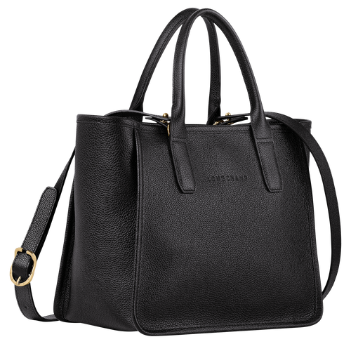 Longchamp Le Foulonné Leather Women's Top-handle Bags Black | 329-QONLMJ