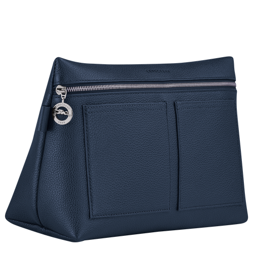 Longchamp Le Foulonné Leather Women's Toiletry Bags Blue | 673-TEPMAQ