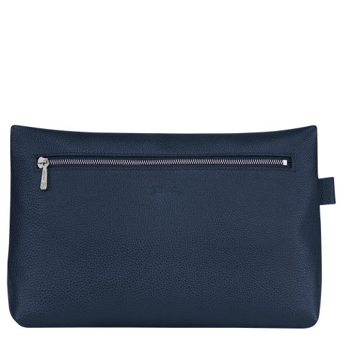 Longchamp Le Foulonné Leather Women's Toiletry Bags Blue | 673-TEPMAQ