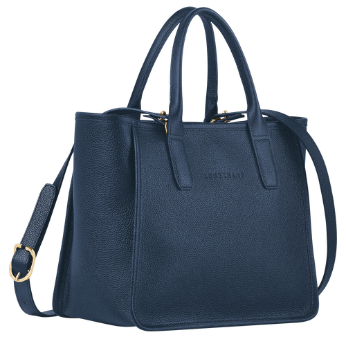 Longchamp Le Foulonné Leather Women's Top-handle Bags Blue | 805-HLBZFJ