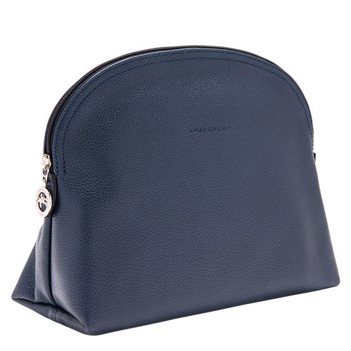 Longchamp Le Foulonné Leather Women's Toiletry Bags Blue | 837-AILWJT