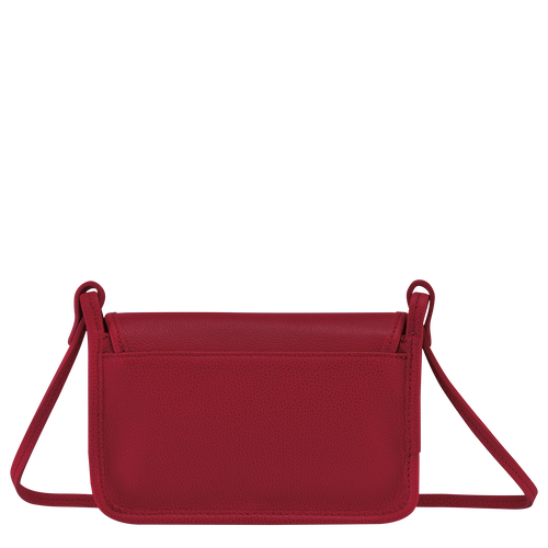 Longchamp Le Foulonné Leather Women's Wallets On Chain Red | 892-RZDLYT