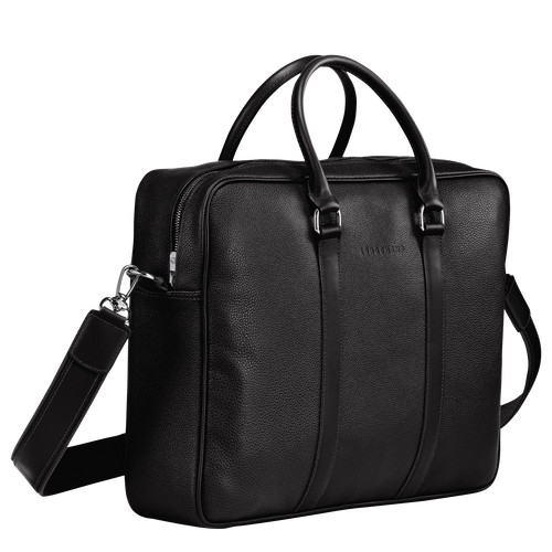 Longchamp Le Foulonné M Leather Men's Briefcase Black | 309-TYJZDP