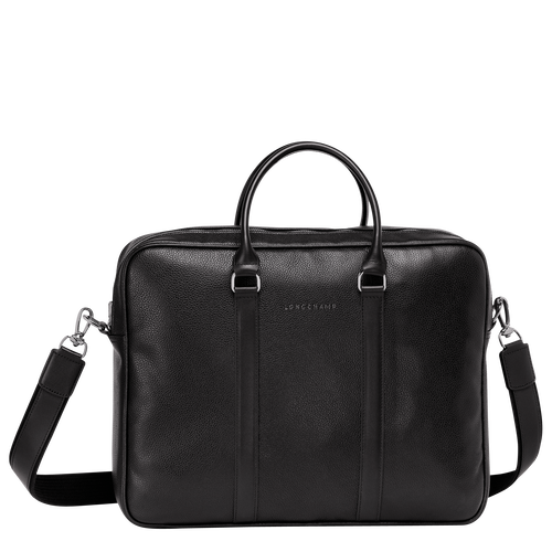 Longchamp Le Foulonné M Leather Men\'s Briefcase Black | 309-TYJZDP