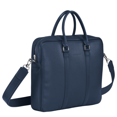 Longchamp Le Foulonné S Leather Men's Briefcase Blue | 065-ENSHPT