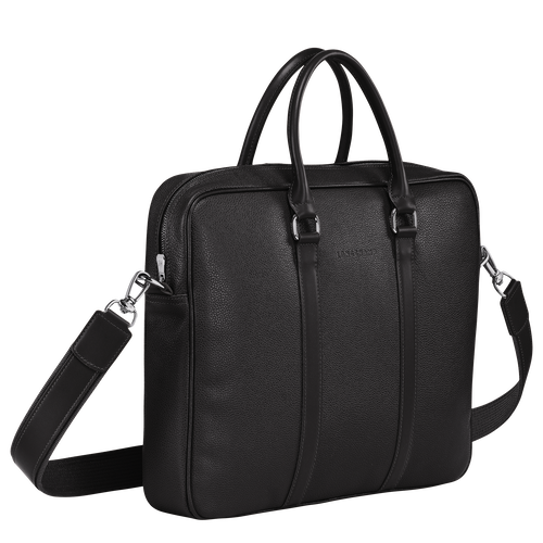 Longchamp Le Foulonné S Leather Men's Briefcase Black | 403-MDUXVP