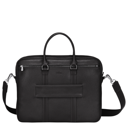 Longchamp Le Foulonné S Leather Men's Briefcase Black | 403-MDUXVP