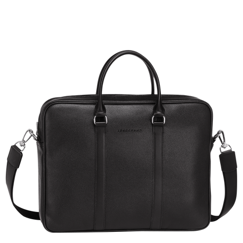 Longchamp Le Foulonné S Leather Men\'s Briefcase Black | 403-MDUXVP