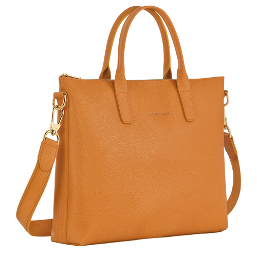 Longchamp Le Foulonné S Leather Men's Briefcase Orange | 561-FOYEVP