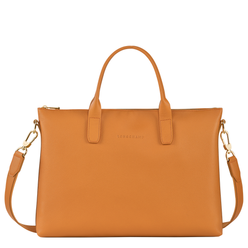 Longchamp Le Foulonné S Leather Men\'s Briefcase Orange | 561-FOYEVP