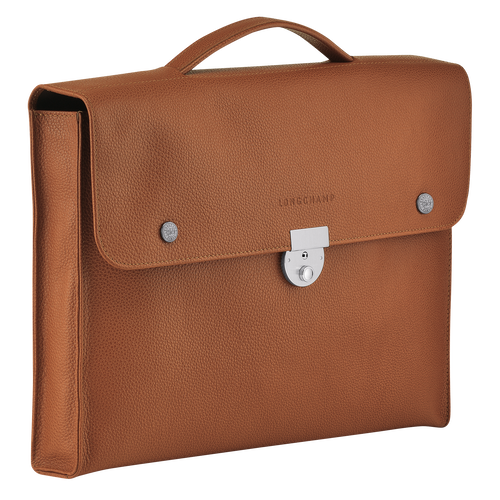 Longchamp Le Foulonné S Leather Men's Briefcase Brown | 695-MIRATE