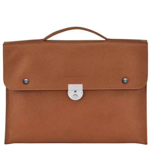 Longchamp Le Foulonné S Leather Men\'s Briefcase Brown | 695-MIRATE