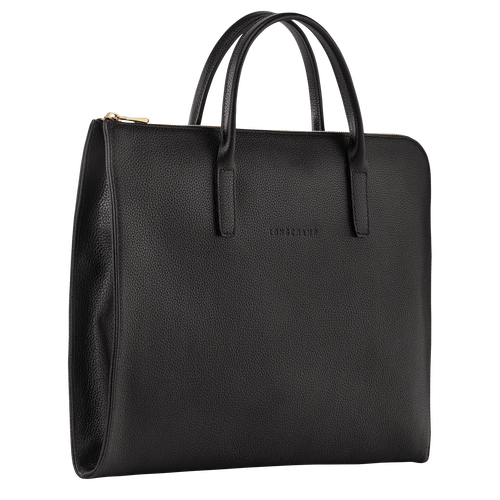 Longchamp Le Foulonné S Leather Men's Briefcase Black | 912-RUVBDH