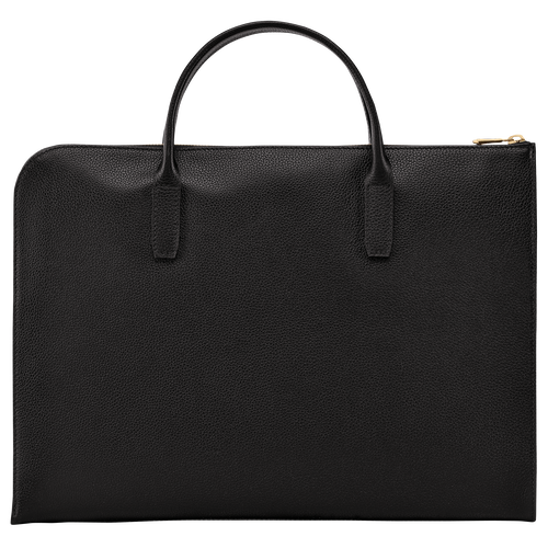 Longchamp Le Foulonné S Leather Men's Briefcase Black | 912-RUVBDH