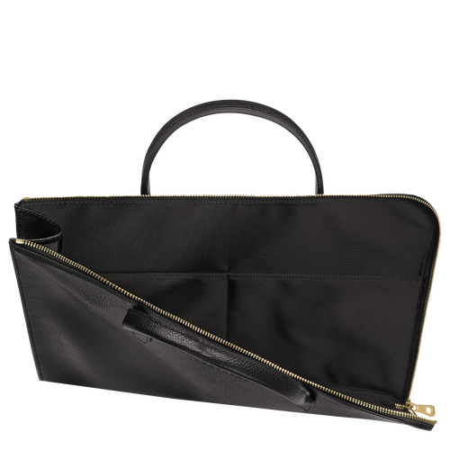 Longchamp Le Foulonné S Leather Men's Briefcase Black | 912-RUVBDH