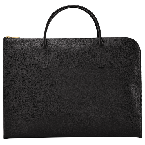 Longchamp Le Foulonné S Leather Men\'s Briefcase Black | 912-RUVBDH