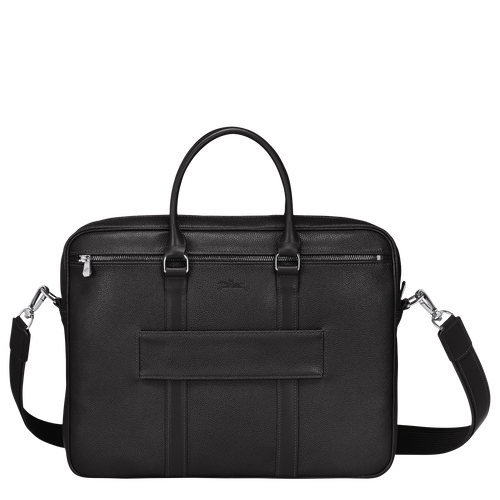 Longchamp Le Foulonné S Leather Women's Briefcase Black | 318-GLNEHU